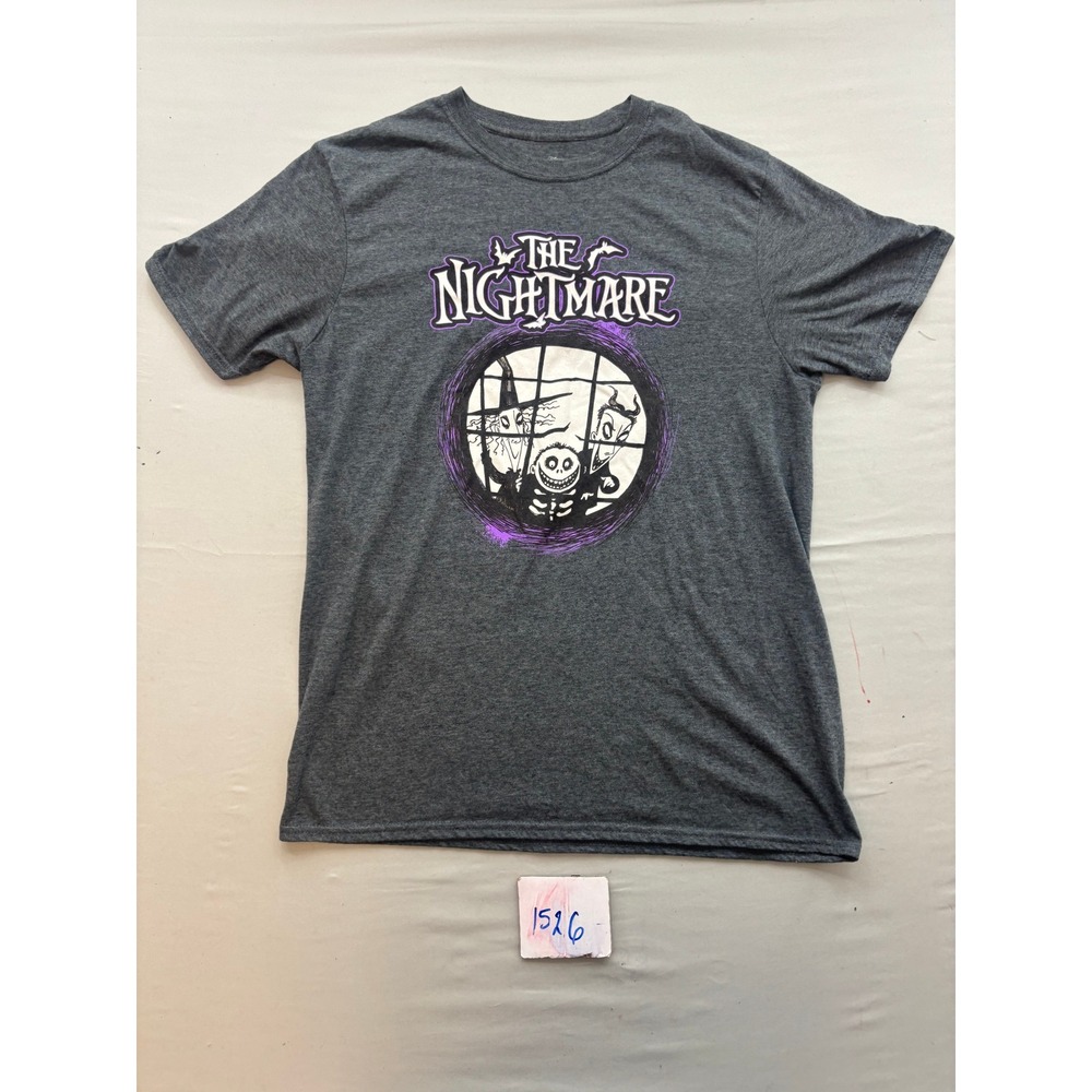 Disney Nightmare Before Christmas Lock Shock Barrel Graphic T-Shirt Gray Large